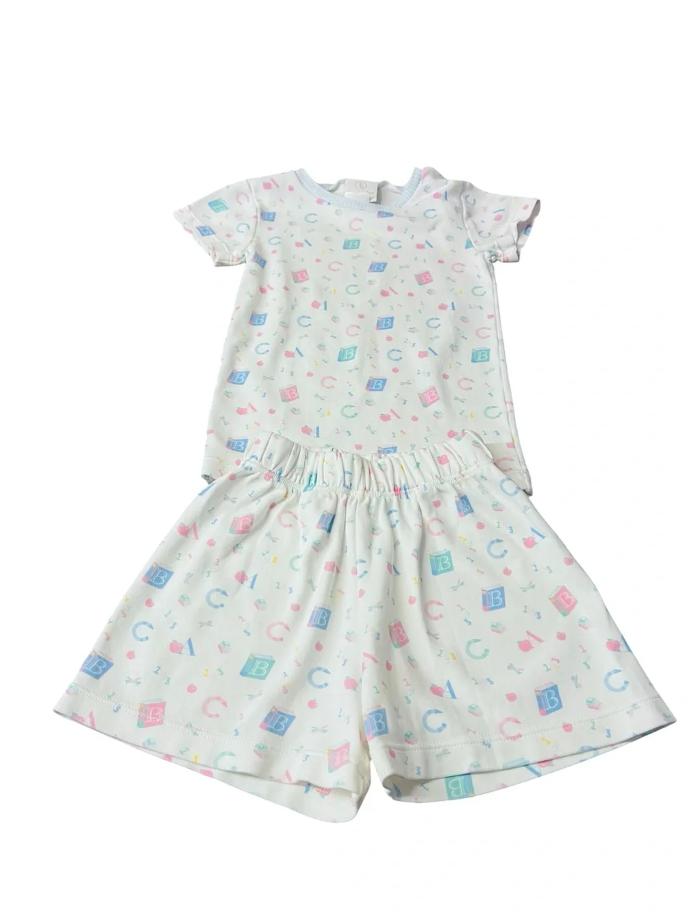 Lullaby Set Kids' Two-Piece Pajama Set with Pastel Alphabet Blocks Size 4T